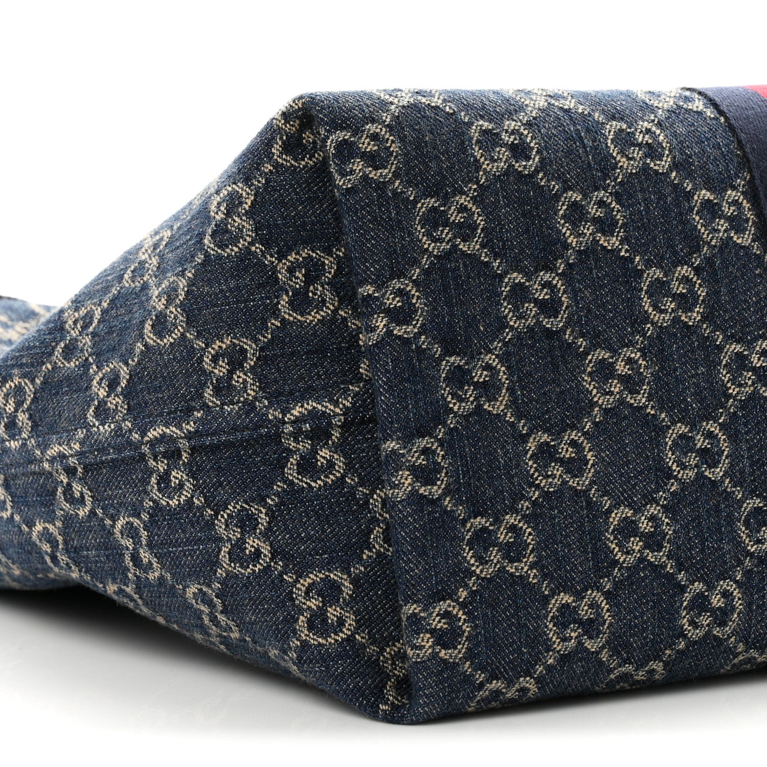 Gucci Denim GG Monogram Web Small Giglio Tote Blue White 8 of 10
