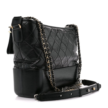 Chanel Aged Calfskin Quilted Medium Gabrielle Hobo Black 3 of 10