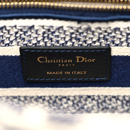 Christian Dior Toile de Jouy Embroidered Medium Lady D-Lite Blue 6 of 10
