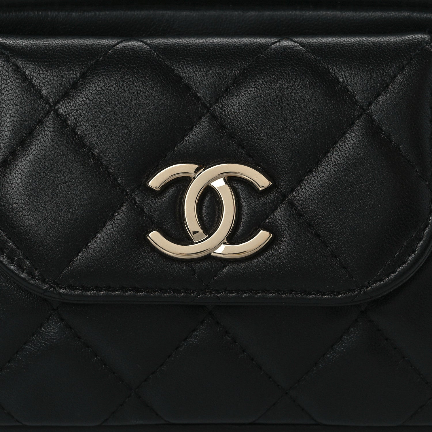 Chanel Lambskin Quilted Waist Bag With Pouch Black 8 of 10