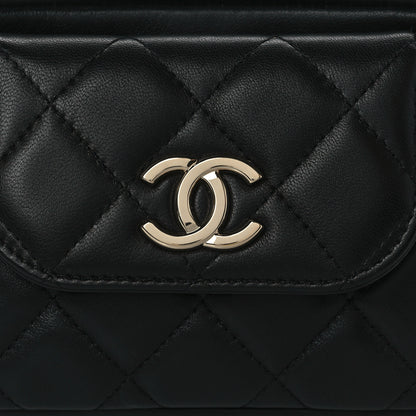 Chanel Lambskin Quilted Waist Bag With Pouch Black 8 of 10