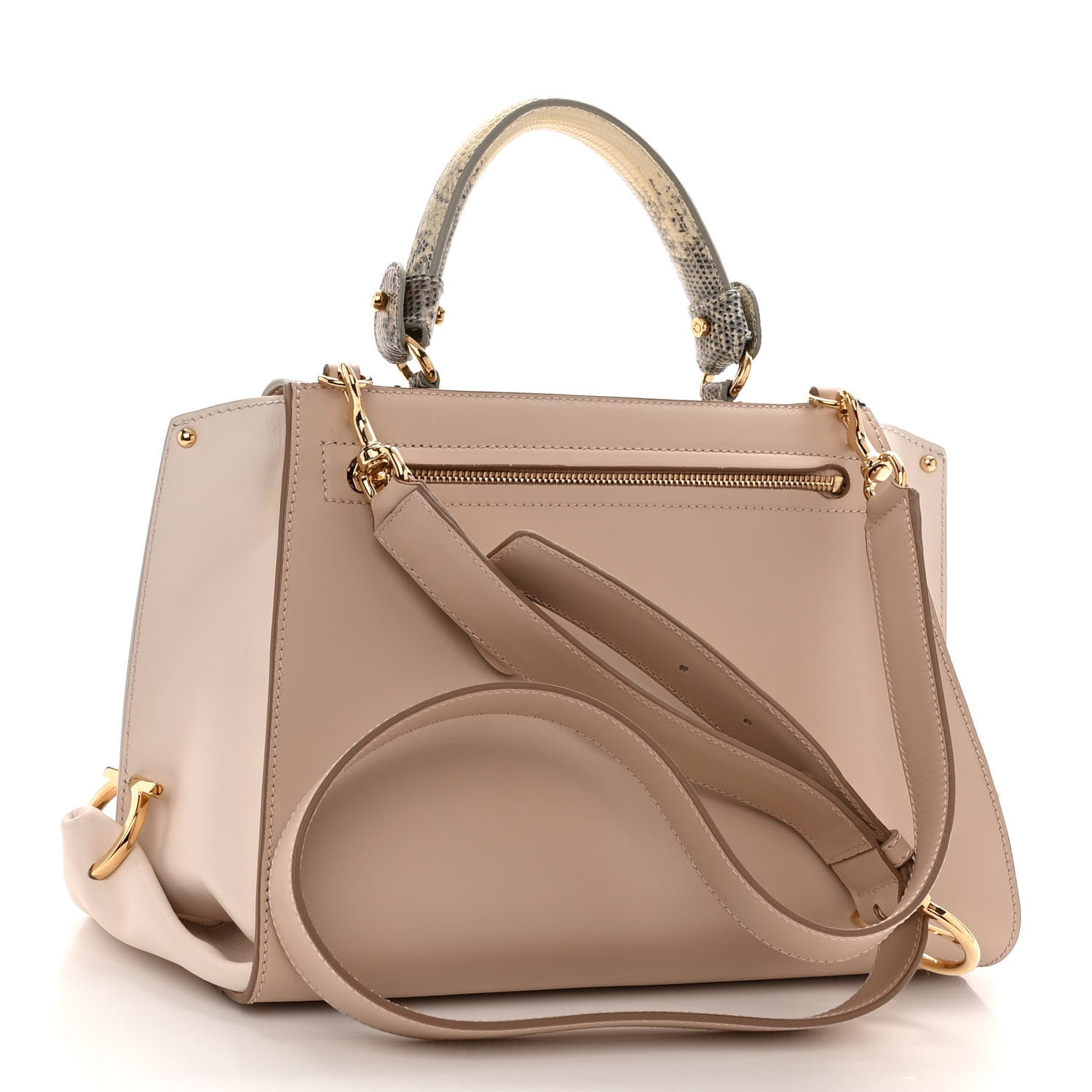 Salvatore Ferragamo Calfskin Lizard Sofia Shoulder Bag Beige 3 of 10