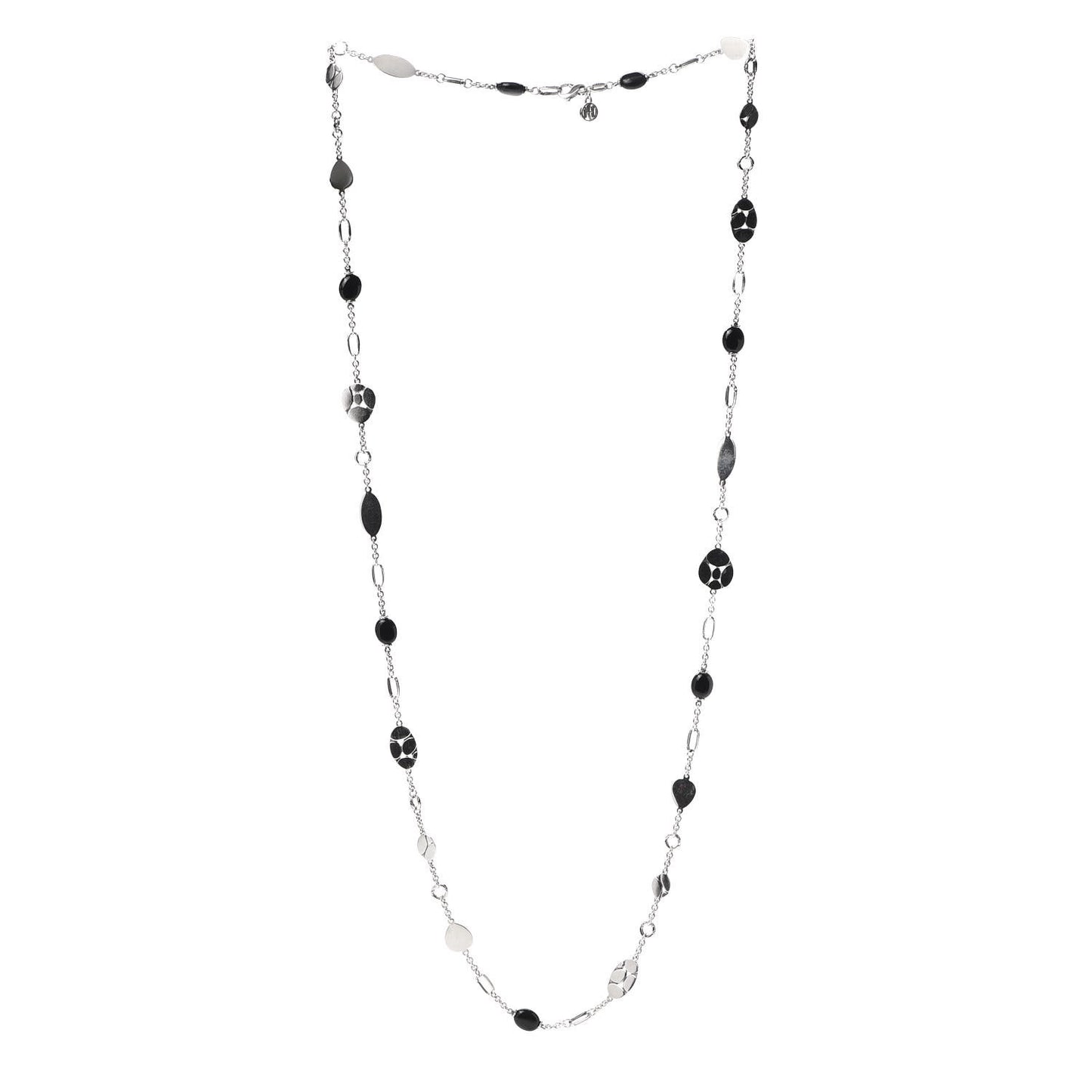 Sterling Silver Black Onyx Kali Menari Pebble Necklace