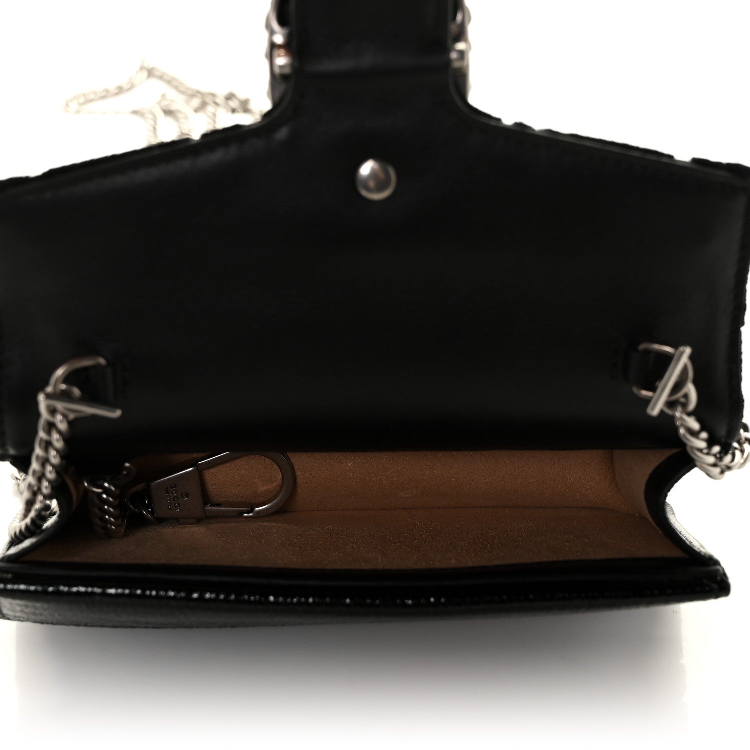 Gucci Velvet GG Monogram Super Mini Dionysus Shoulder Bag Black 5 of 10