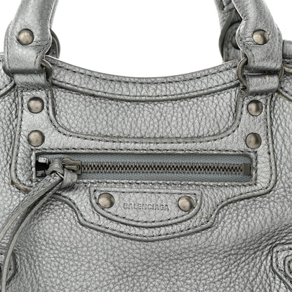 Balenciaga Metallic Grained Calfskin Neo Classic Silver Hardware Mini City Silver 8 of 13