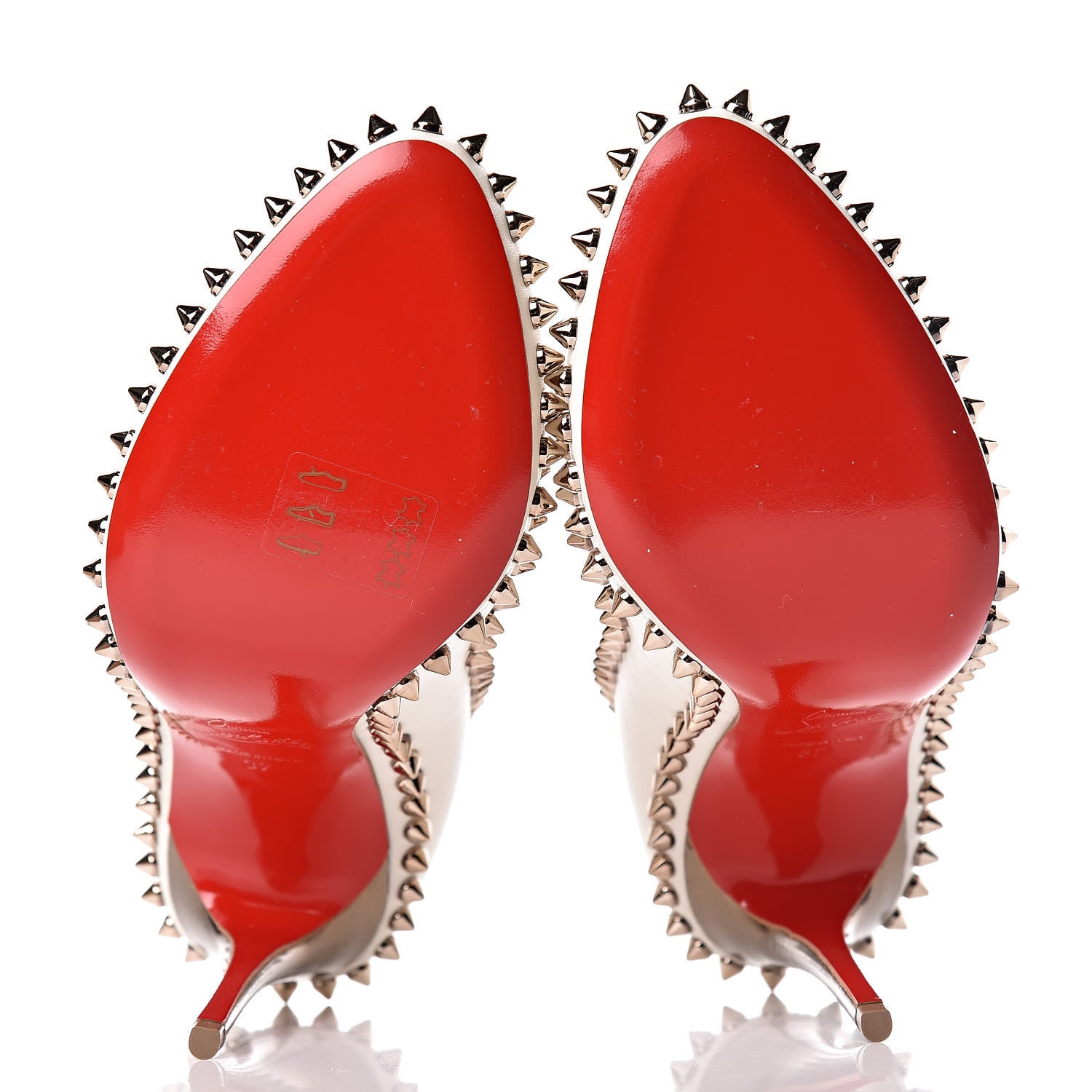Christian Louboutin Kid Specchio Dorispiky 100 Pumps 37 Neige Colombe 5 of 11