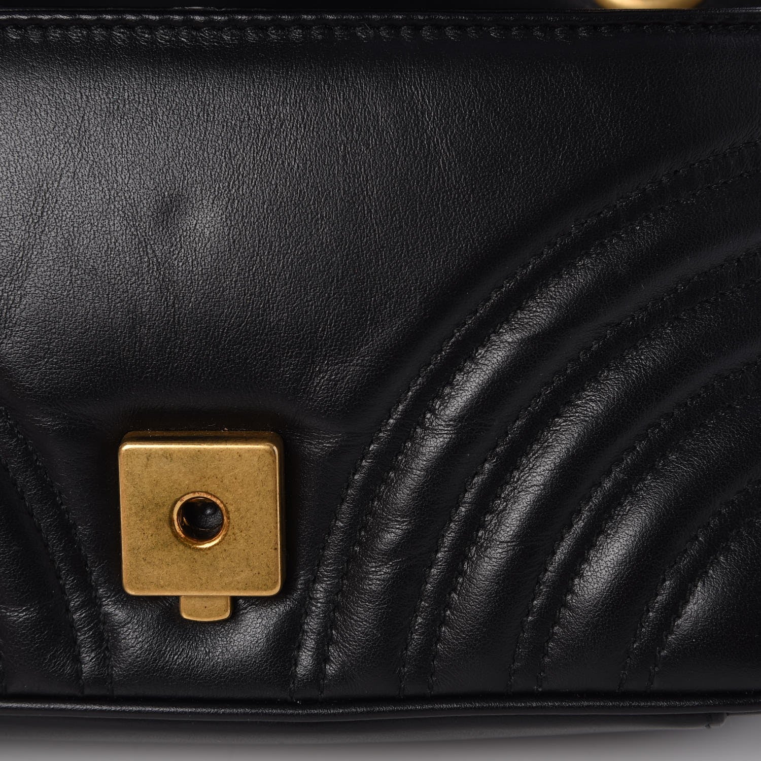 Gucci Calfskin Matelasse Mini GG Marmont Shoulder Bag Black 10 of 11