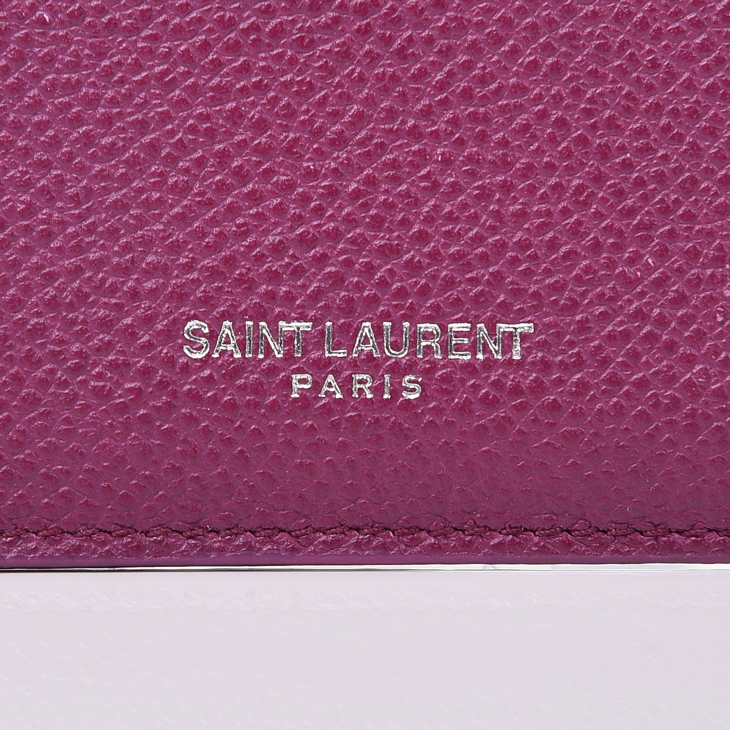 Saint Laurent Grained Calfskin 5 Fragments Zip Pouch Card Holder Pivoine 5 of 10