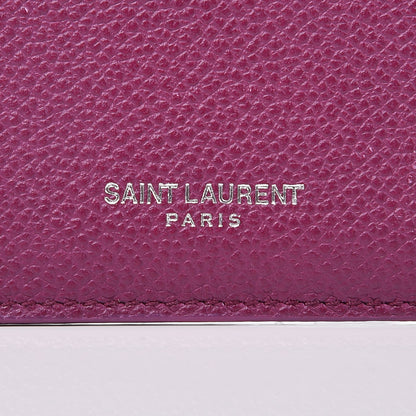 Saint Laurent Grained Calfskin 5 Fragments Zip Pouch Card Holder Pivoine 5 of 10