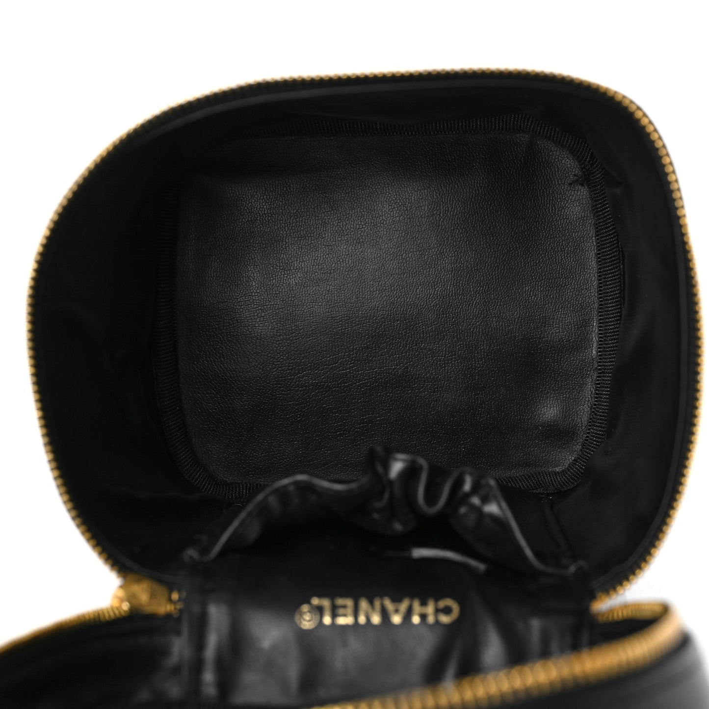 Lambskin Vanity Cosmetic Case Black
