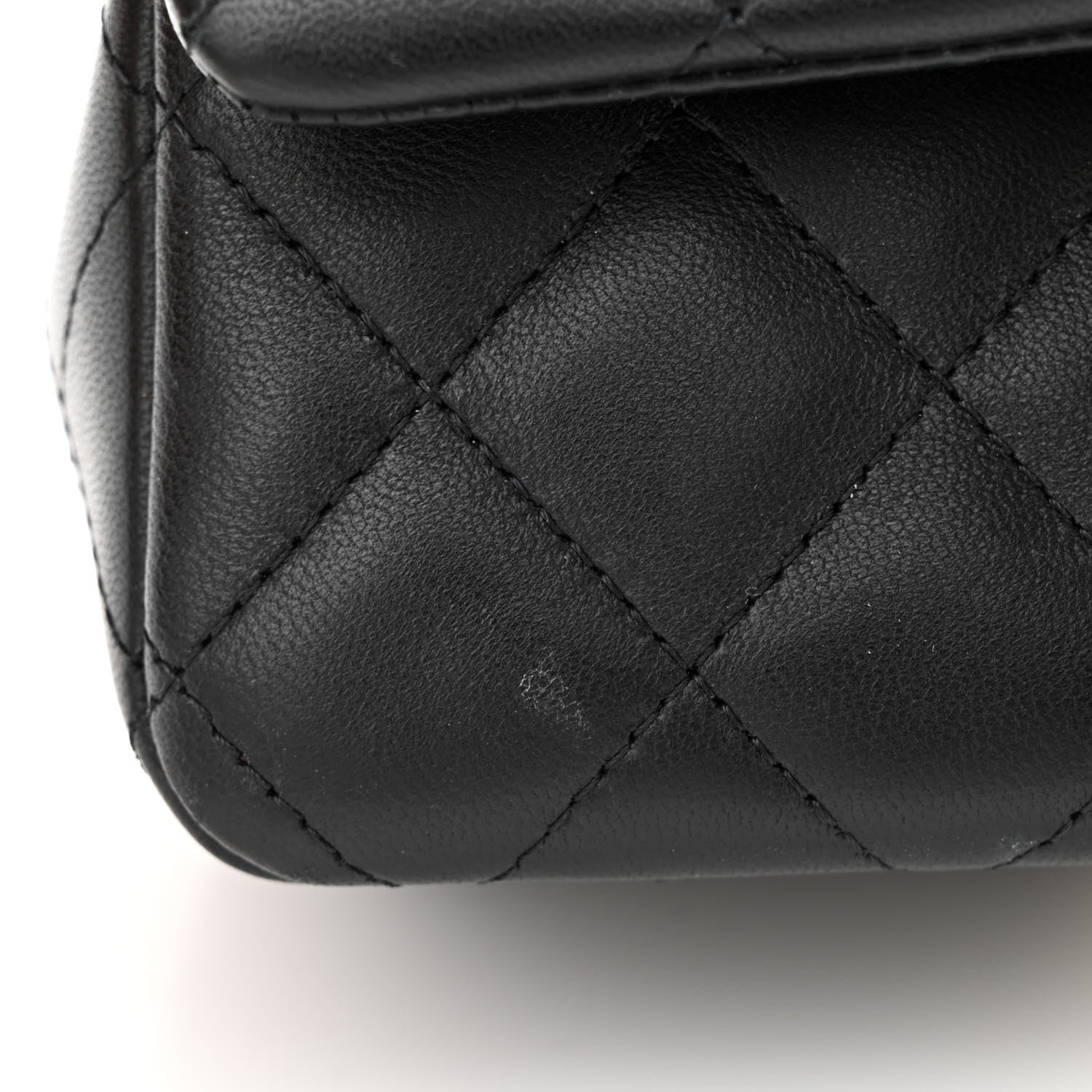 Chanel Lambskin Quilted Mini Rectangular Flap Black White 12 of 13