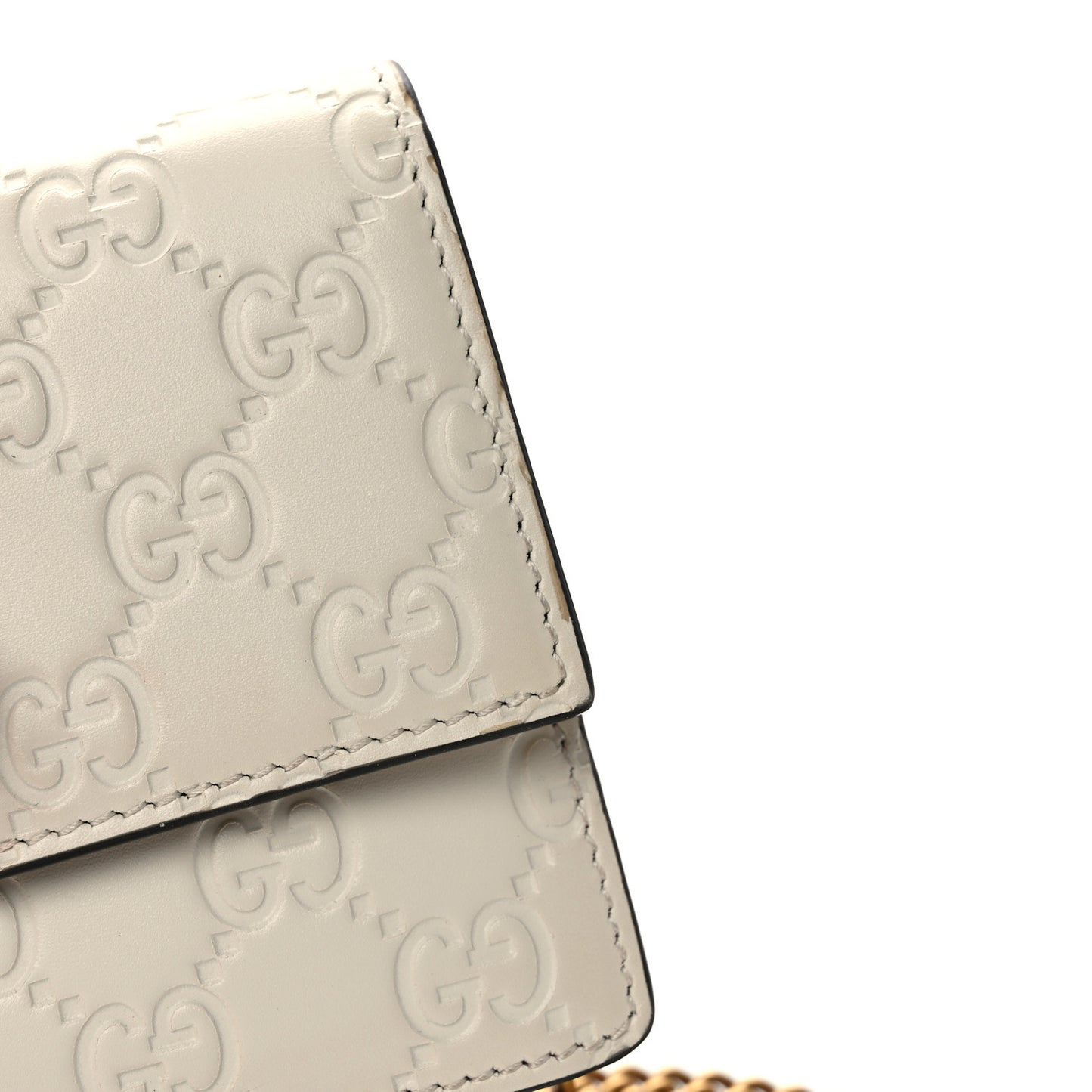 Guccissima Mini Cherry Chain Bag White