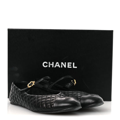 Chanel Lambskin Quilted Mary Jane Flats 38.5 Black 14 of 14