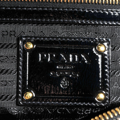 Prada Vernice Zippers Shoulder Bag Black 6 of 9