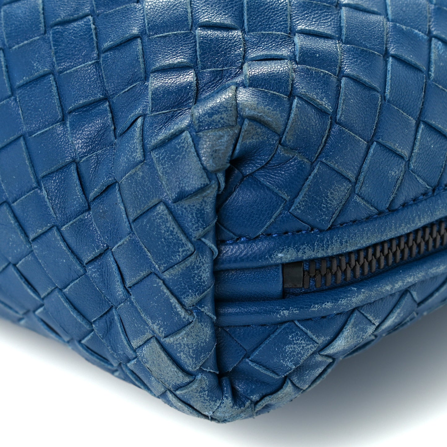 Nappa Intrecciato Nodini Crossbody Messenger Blue