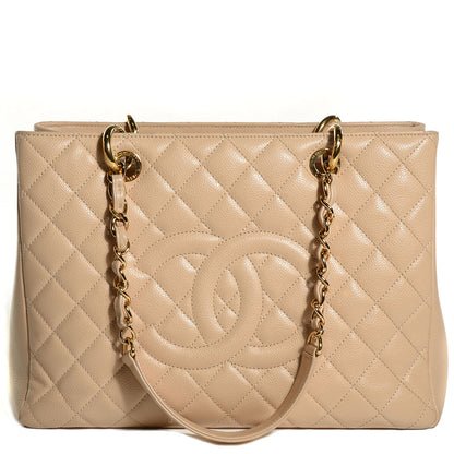 Chanel Caviar Quilted Grand Shopping Tote GST Beige Clair 1 of 7
