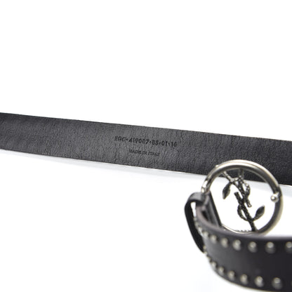 Saint Laurent Calfskin Studded Monogram Belt 85 34 Black 5 of 5