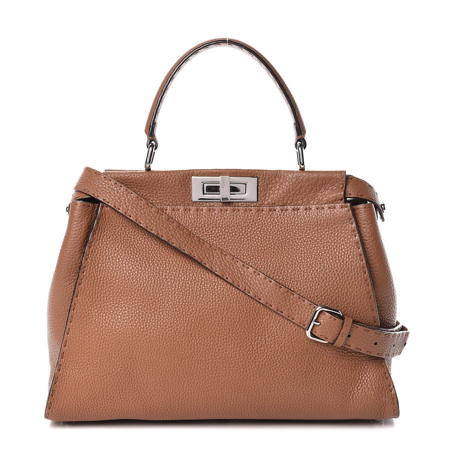 Cuoio Romano Selleria Bi-Color Medium Peekaboo Iconic Satchel Mou Deserto