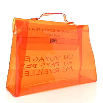 Hermes Vinyl Souvenir De L'Exposition Kelly Orange 3 of 10