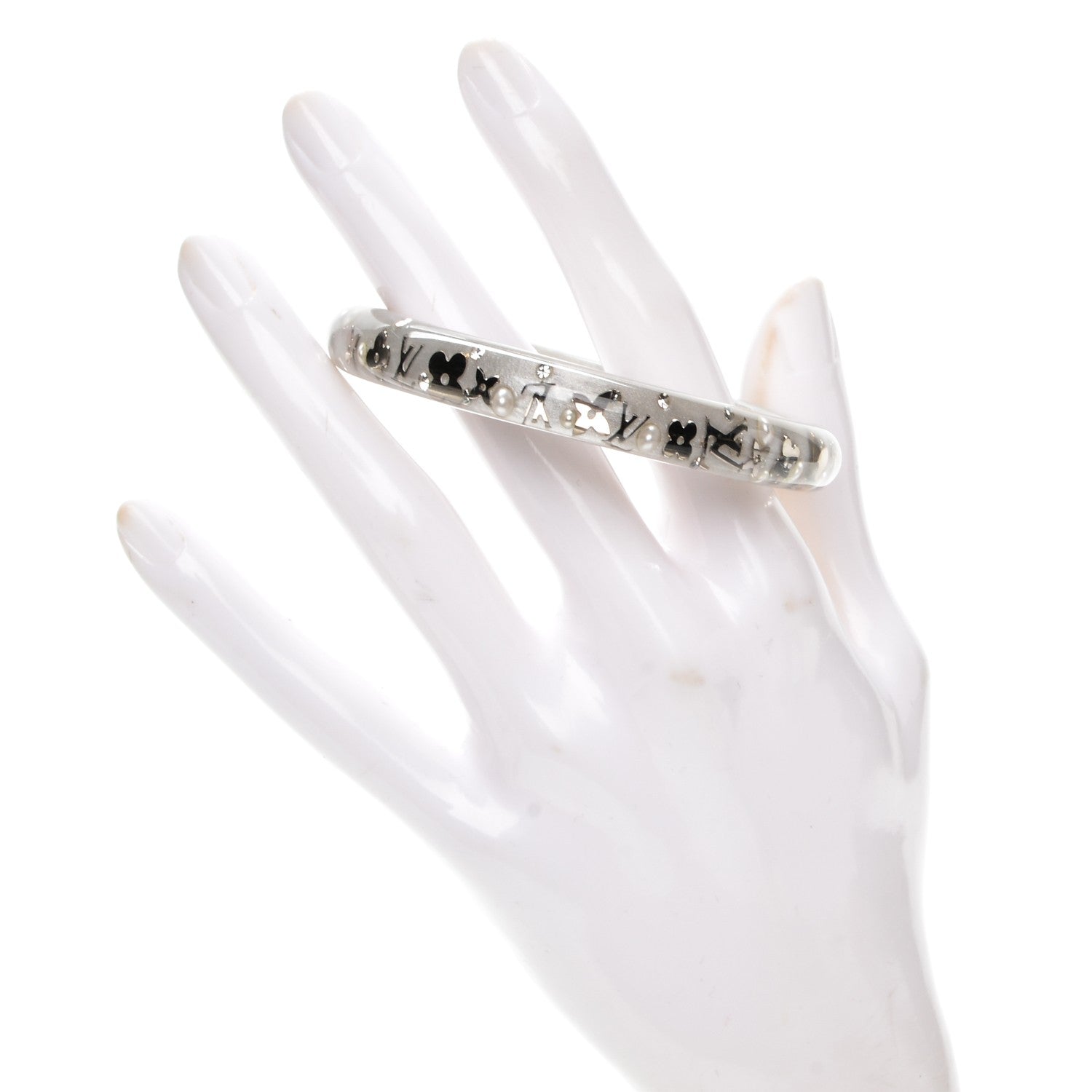 Louis Vuitton Resin Swarovski Medium Inclusion Bracelet PM Grey 2 of 3