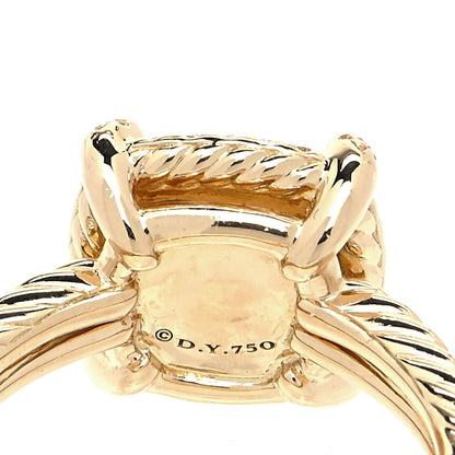 David Yurman 18K Yellow Gold Diamond Champagne Citrine 9mm Chatelaine Pave Bezel Ring 54 7 4 of 4