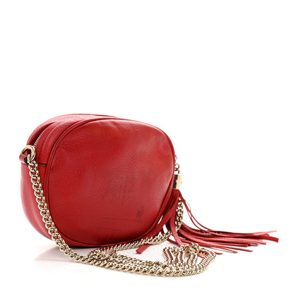 Gucci Pebbled Calfskin Mini Soho Chain Bag Tabasco Red 2 of 11