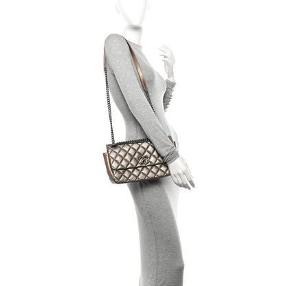 Chanel Aged Calfskin Quilted Small Lady Pearly Flap Silver Gold 2 of 11