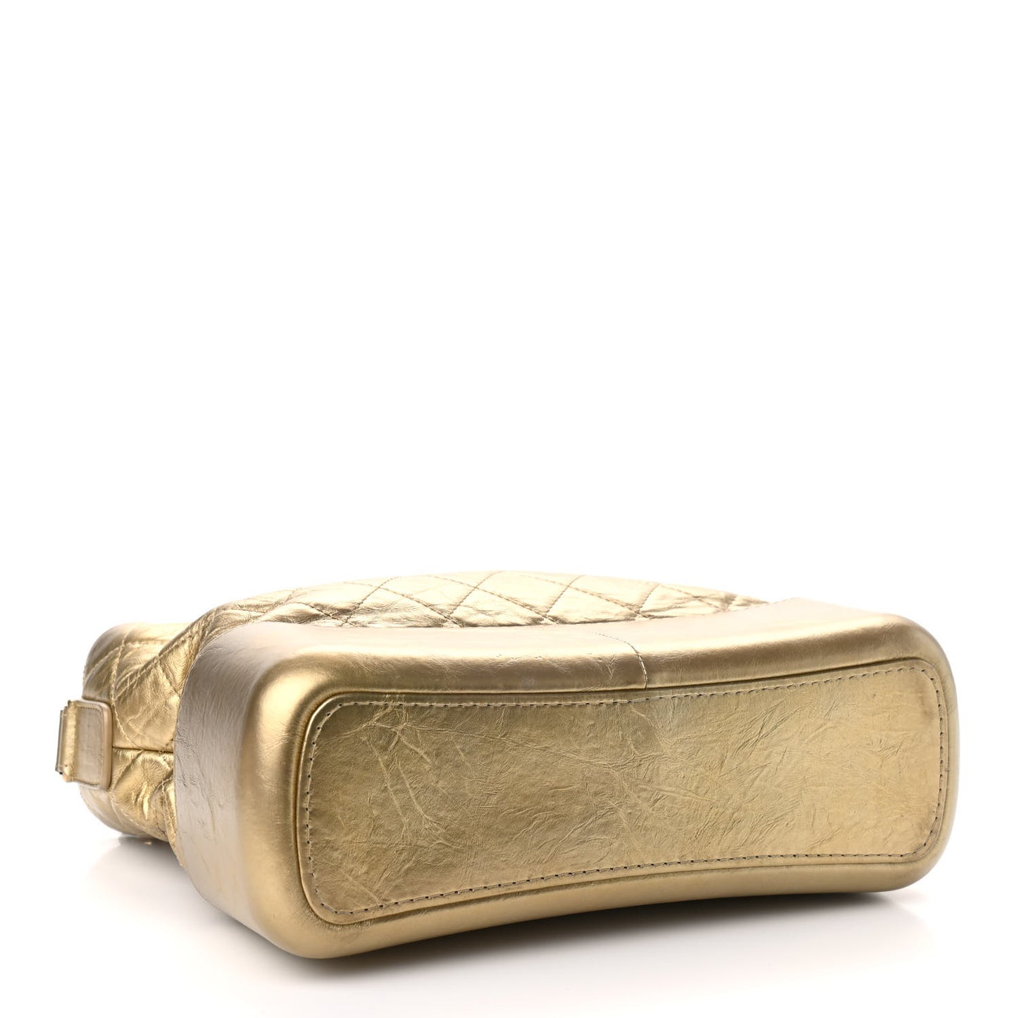 Metallic Lambskin Calfskin Quilted Medium Gabrielle Hobo Gold