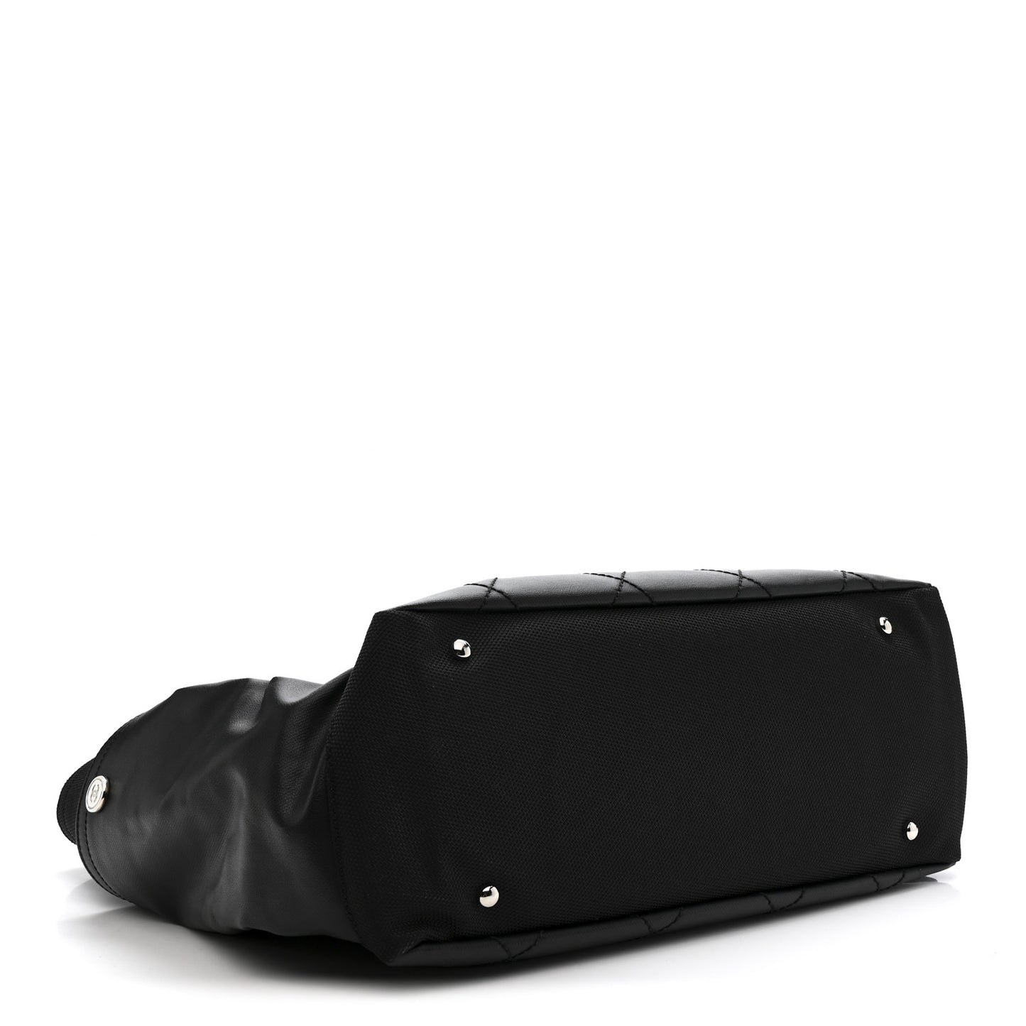 Coated Canvas Quilted Large Paris Biarritz Tote Black