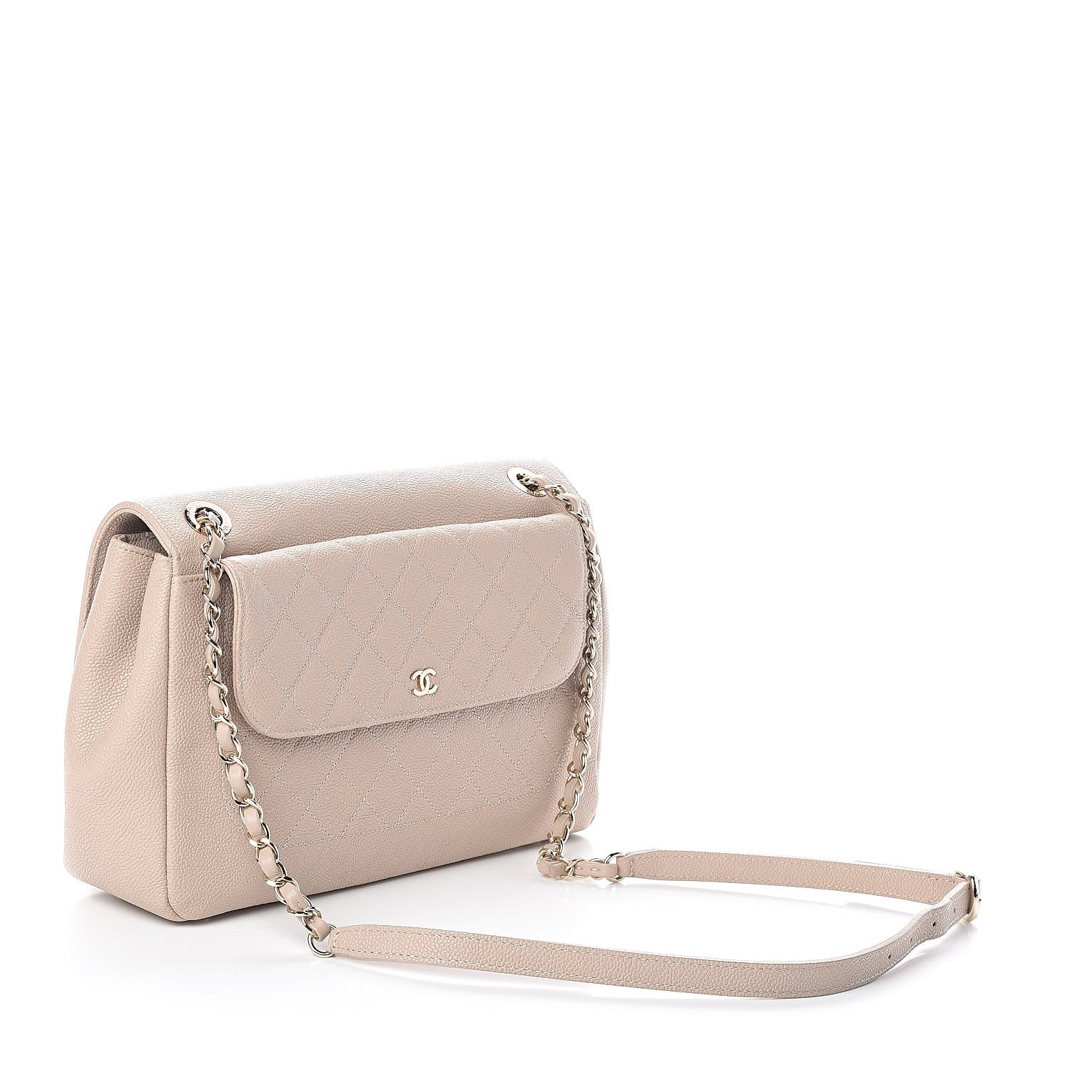 Chanel Caviar Quilted Flap Light Beige 3 of 9