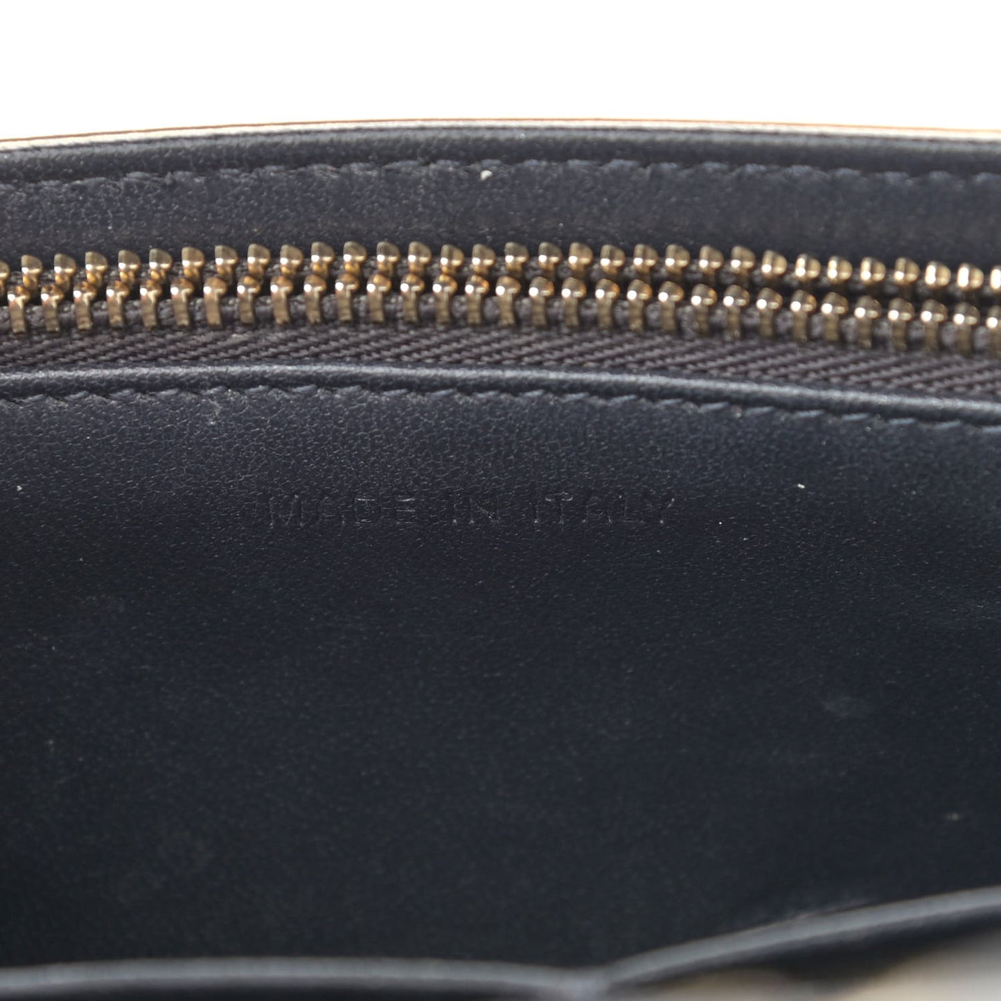 Metallic Patent Micro-Cannage Diorama Wallet on Chain Pouch Gold