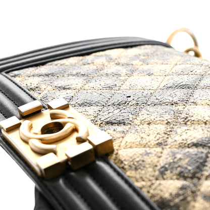 Chanel Metallic Crumpled Goatskin Medium Boy Flap Black Gold 10 of 10