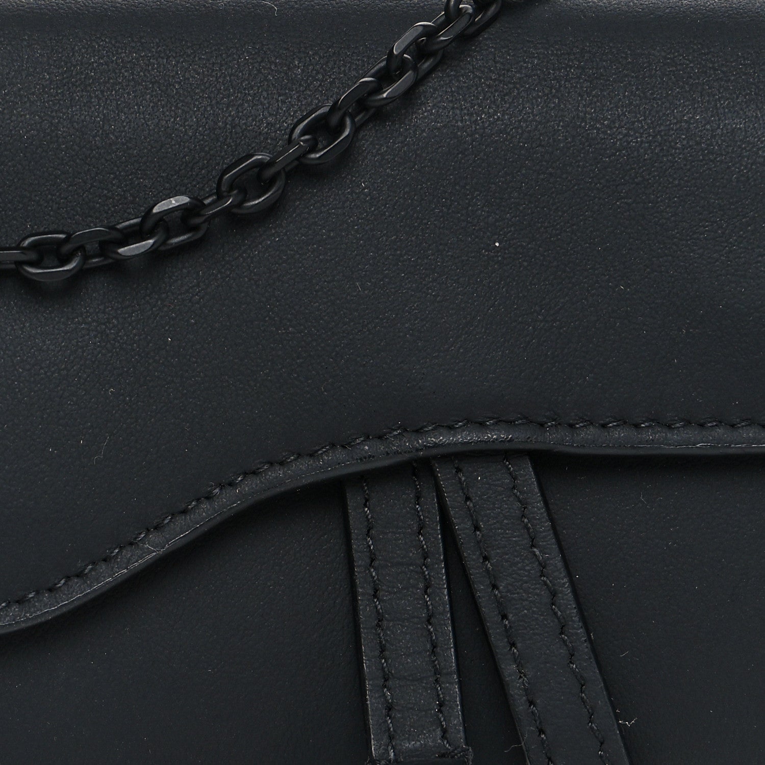 Christian Dior Ultra Matte Calfskin Nano Saddle Chain Pouch Black 7 of 7