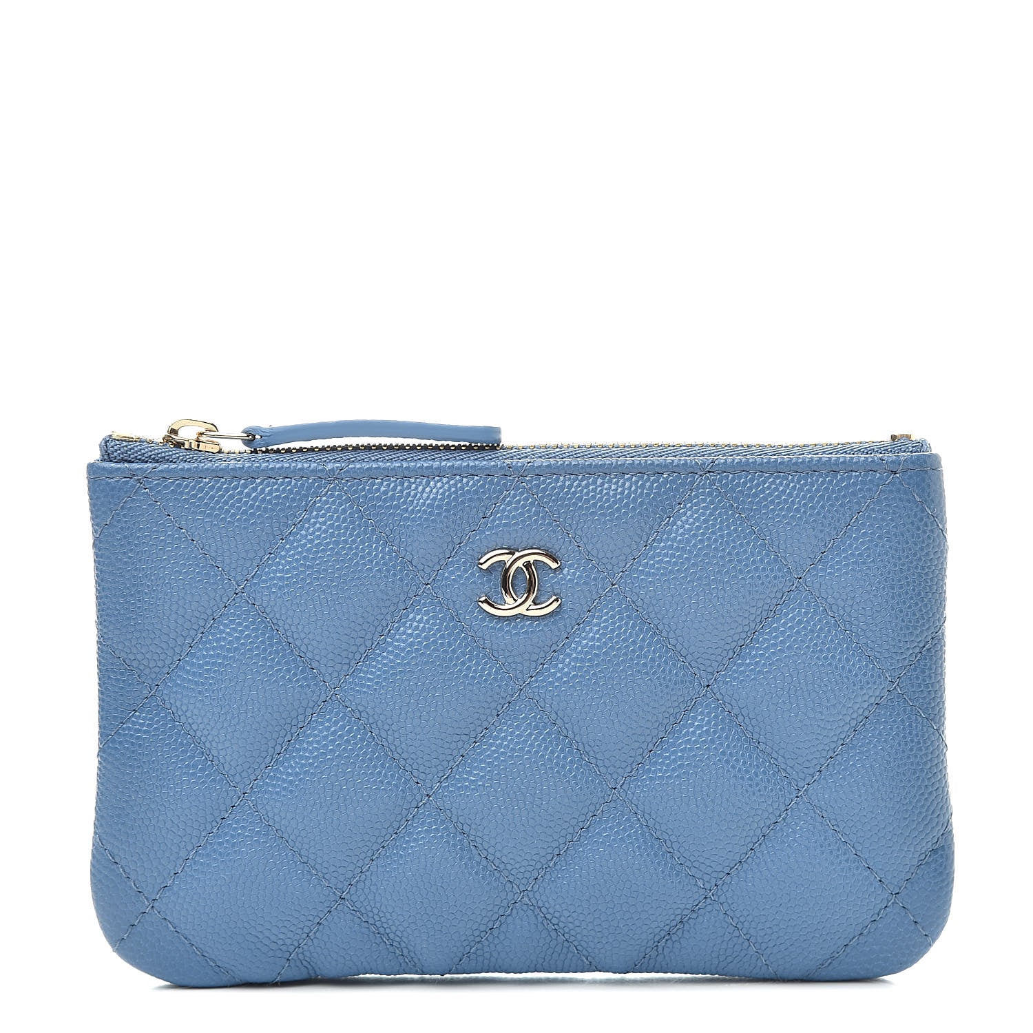 Chanel Caviar Quilted Small Cosmetic Case Blue 1 of 8