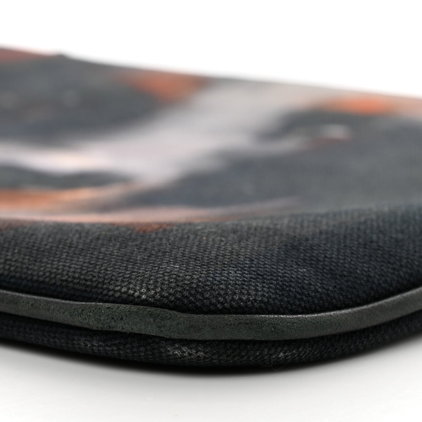 Cotton Canvas Large Doberman Print Zip Pouch Black
