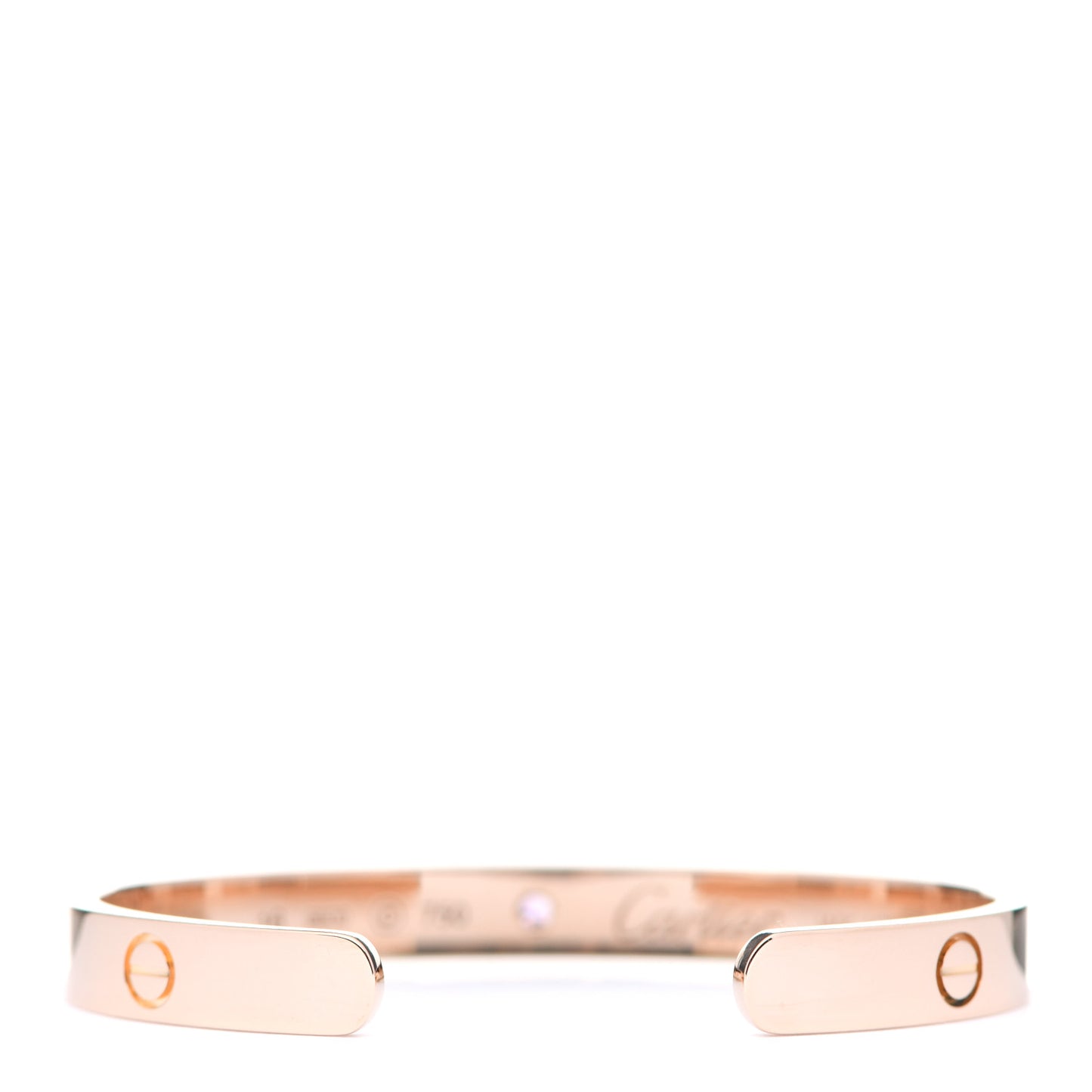 18K Pink Gold Pink Sapphire LOVE Cuff Bracelet 16