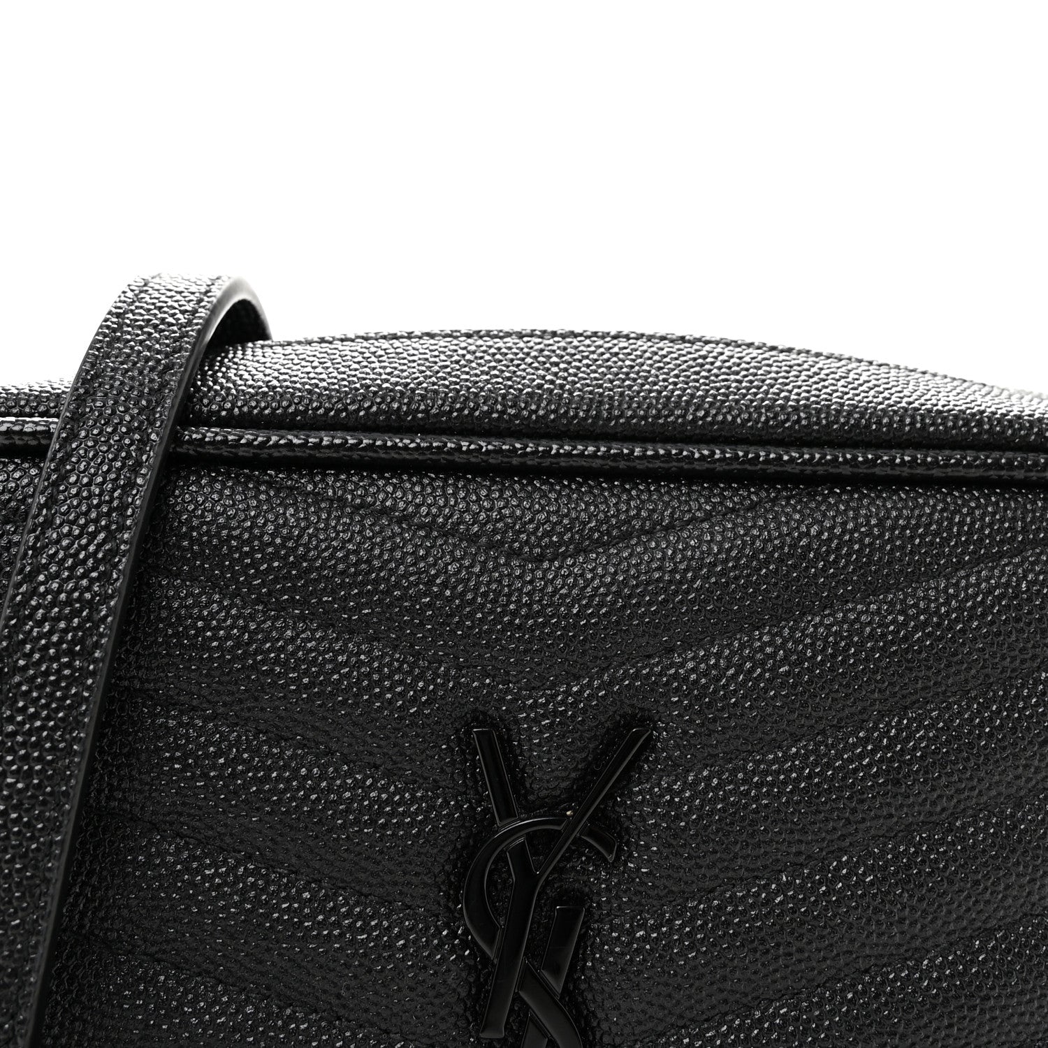 Saint Laurent Grain De Poudre Matelasse Monochrome Monogram Mini Lou Camera Bag Black 8 of 10