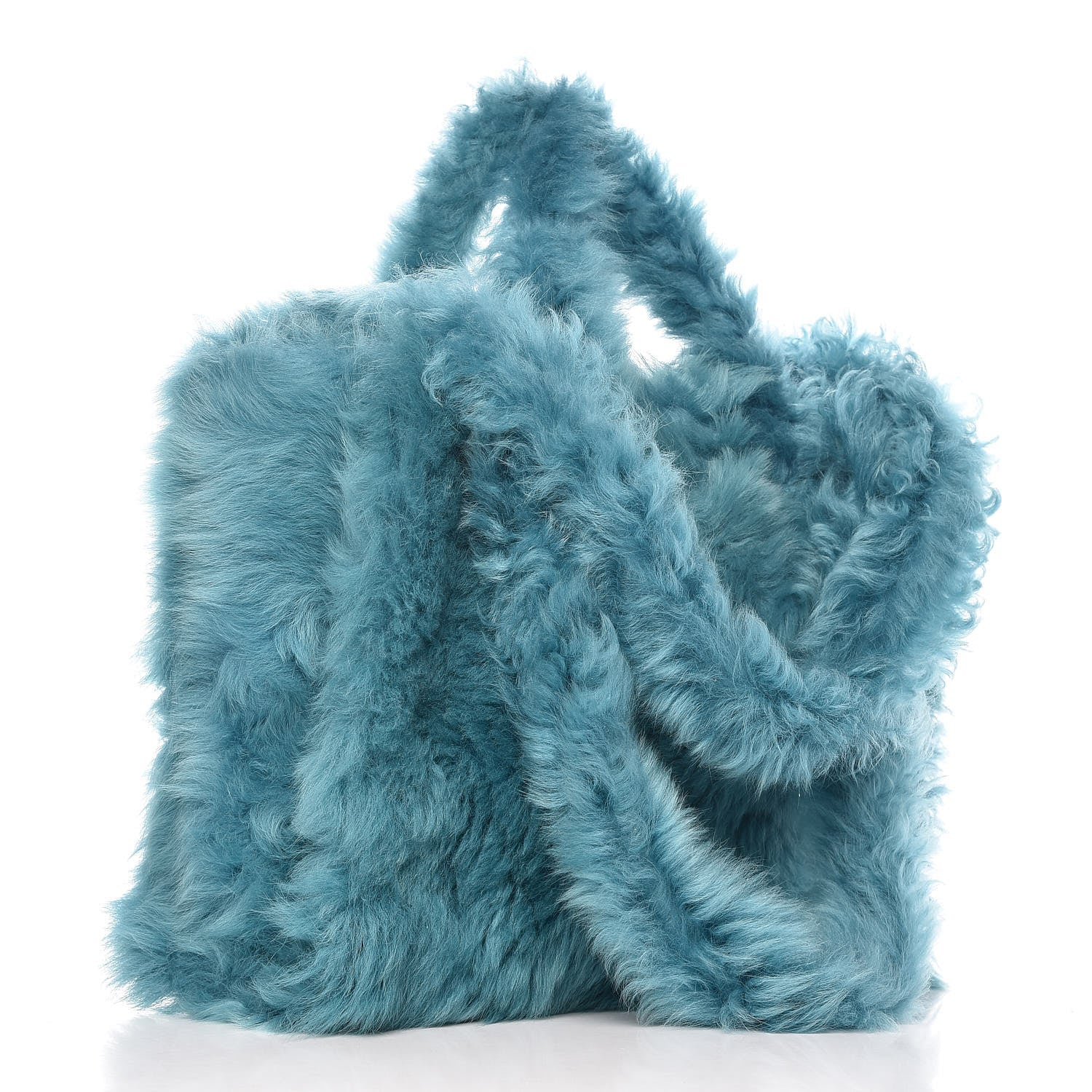 Fendi Shearling Shopping Tote Laguna 4 of 11