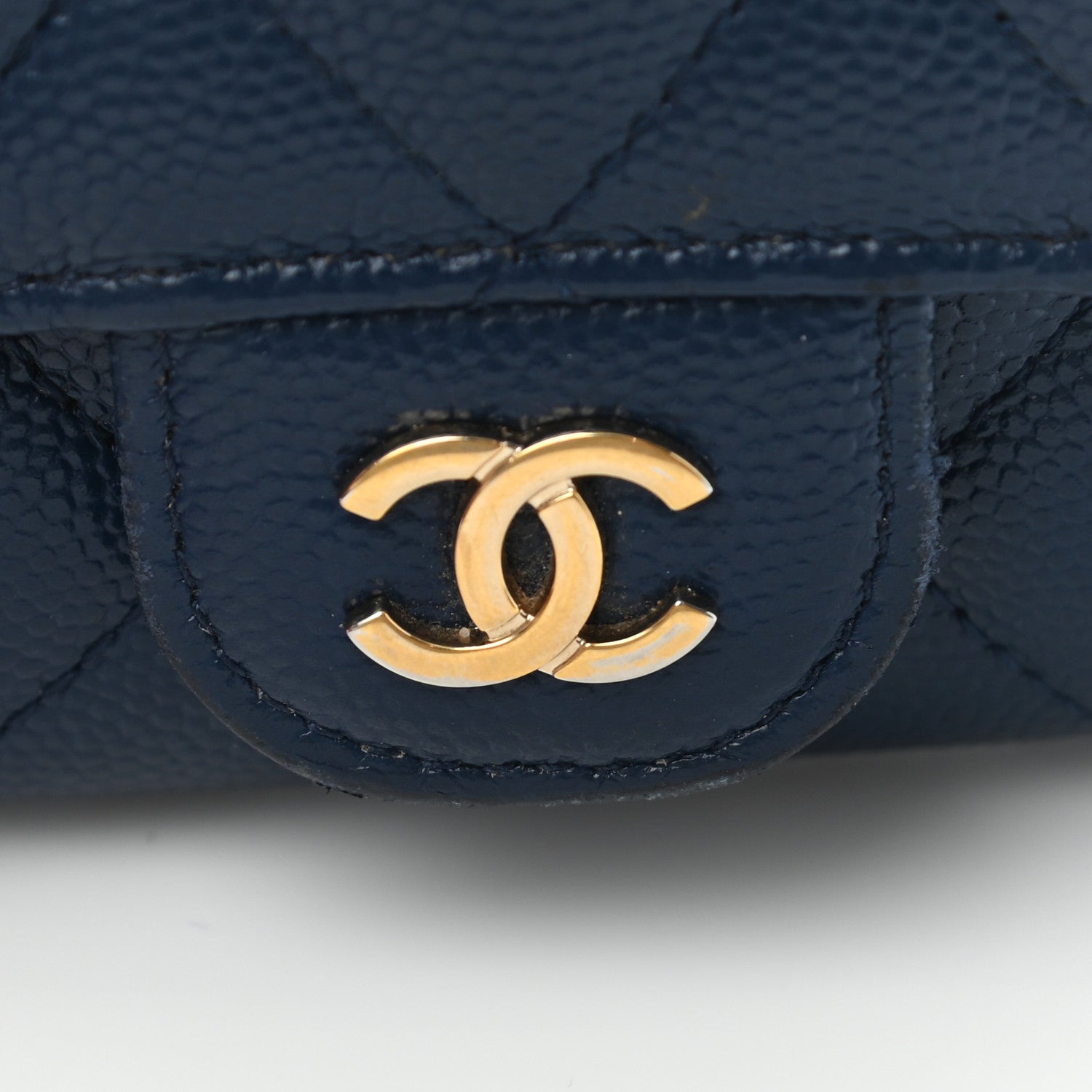 Chanel Caviar Quilted Flap Card Holder Navy Blue 11 of 12