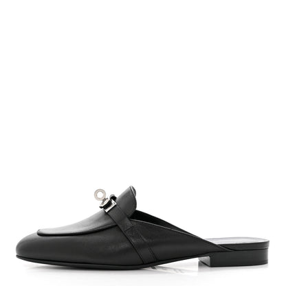 Hermes Goatskin Oz Mules 36.5 Black 1 of 9