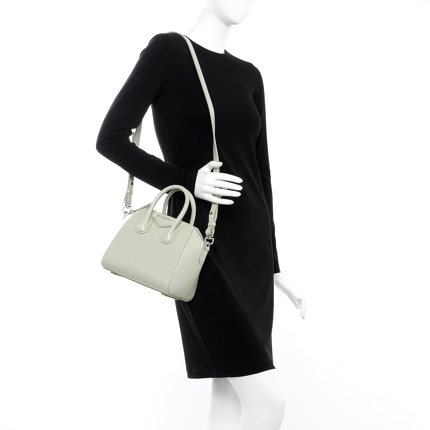 Givenchy Shiny Lord Calfskin Mini Antigona Aqua Green 2 of 7