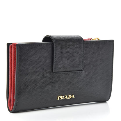 Prada Saffiano Smalto Robot Small Wallet Black Fuocco 3 of 6