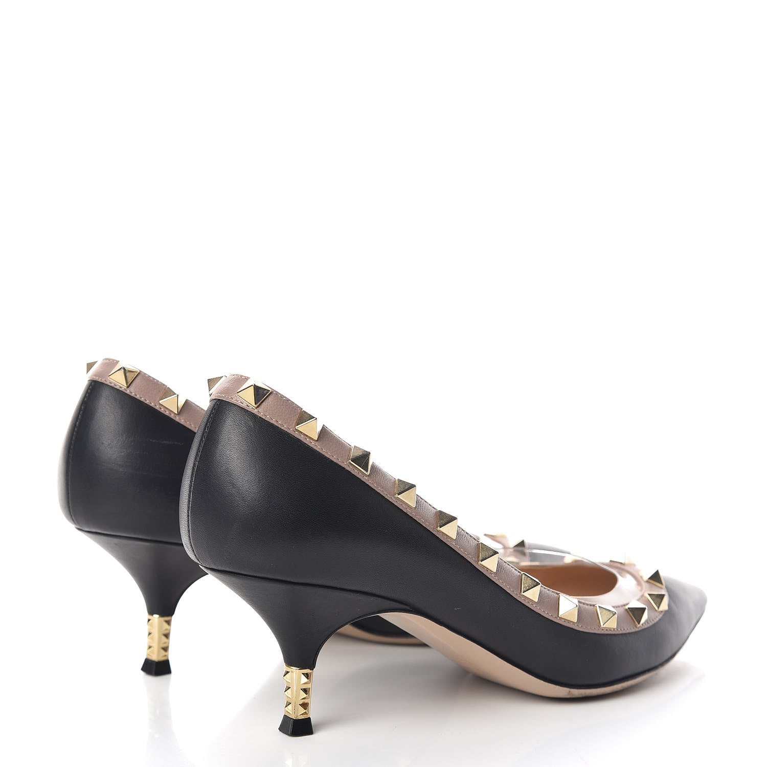 Valentino Garavani Nappa Rockstud Low Heel Pumps 36 Black Poudre 4 of 12