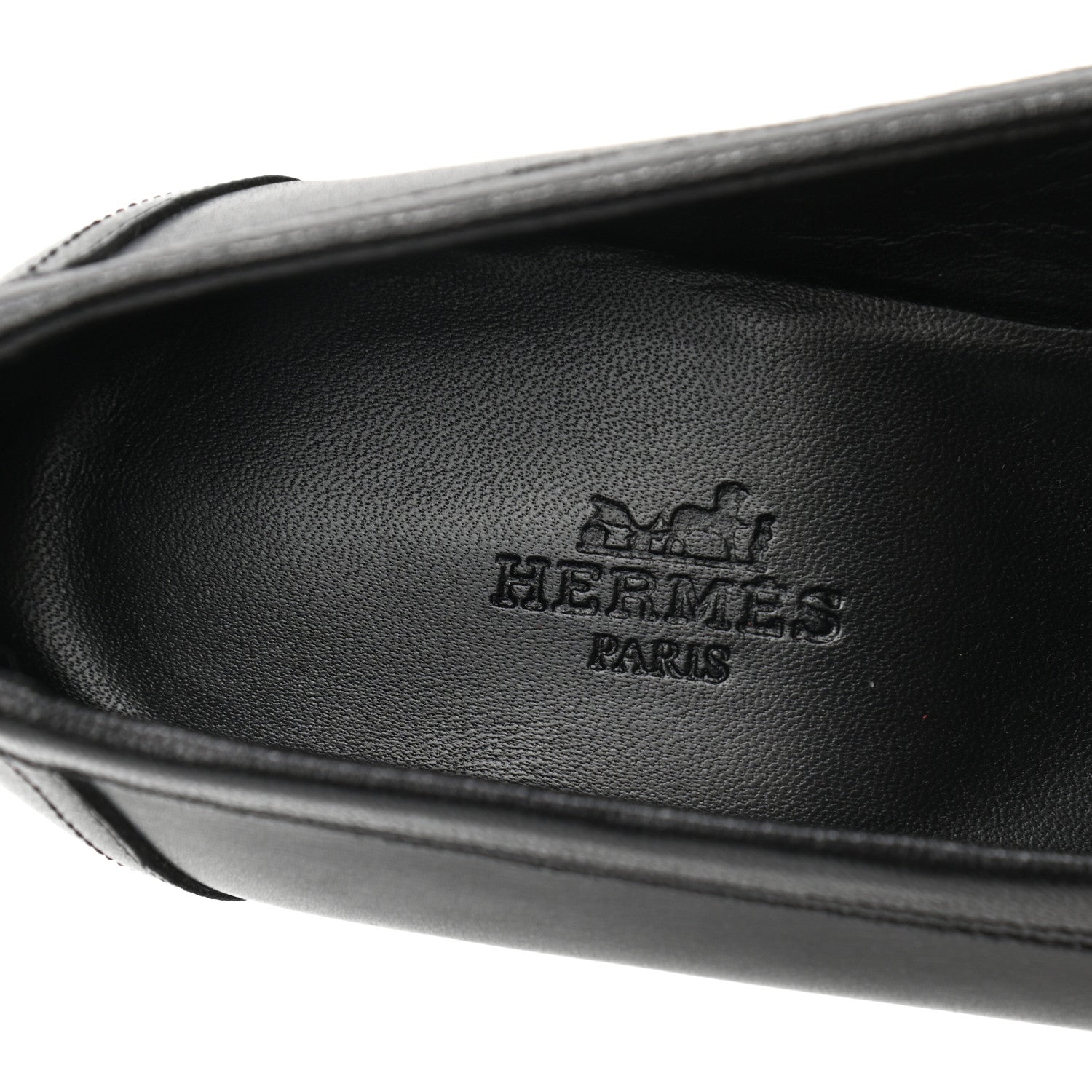 Hermes Goatskin Womens Royal Loafers 37 Black 7 of 8