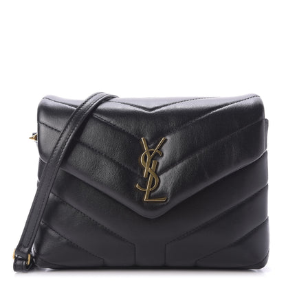 Saint Laurent Calfskin Y Quilted Monogram Toy Loulou Crossbody Bag Black 1 of 9