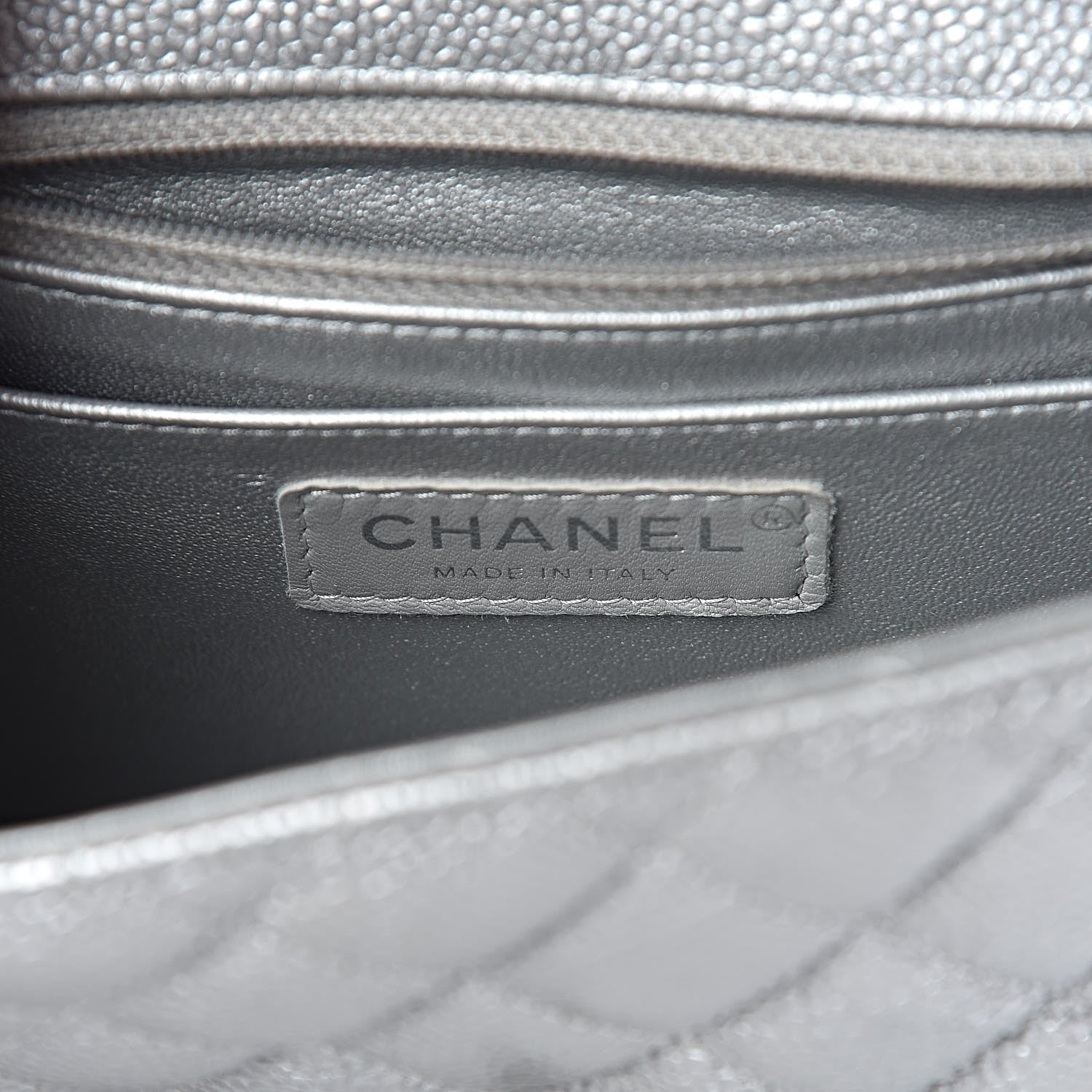 Chanel Metallic Caviar Quilted Mini Square Flap Silver 6 of 11