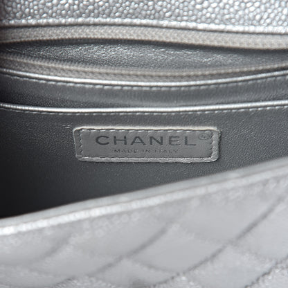 Chanel Metallic Caviar Quilted Mini Square Flap Silver 6 of 11