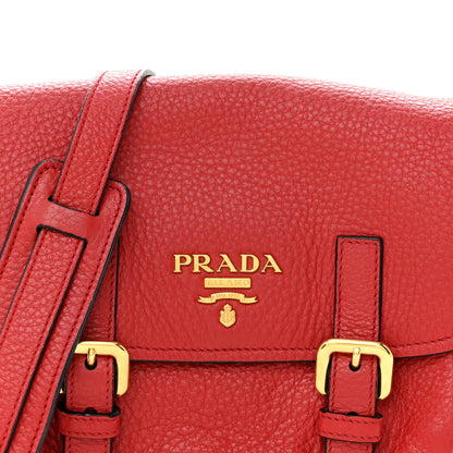 Prada Vitello Daino Messenger Bag Rosso 7 of 11