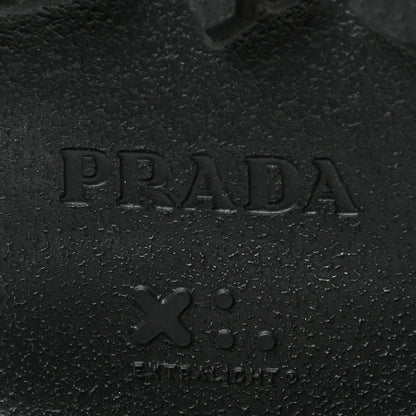 Prada Spazzolato Rois Re-Nylon Metal Triangle Logo Monolith Pouch Pocket 55mm Boots 37 Black 6 of 6