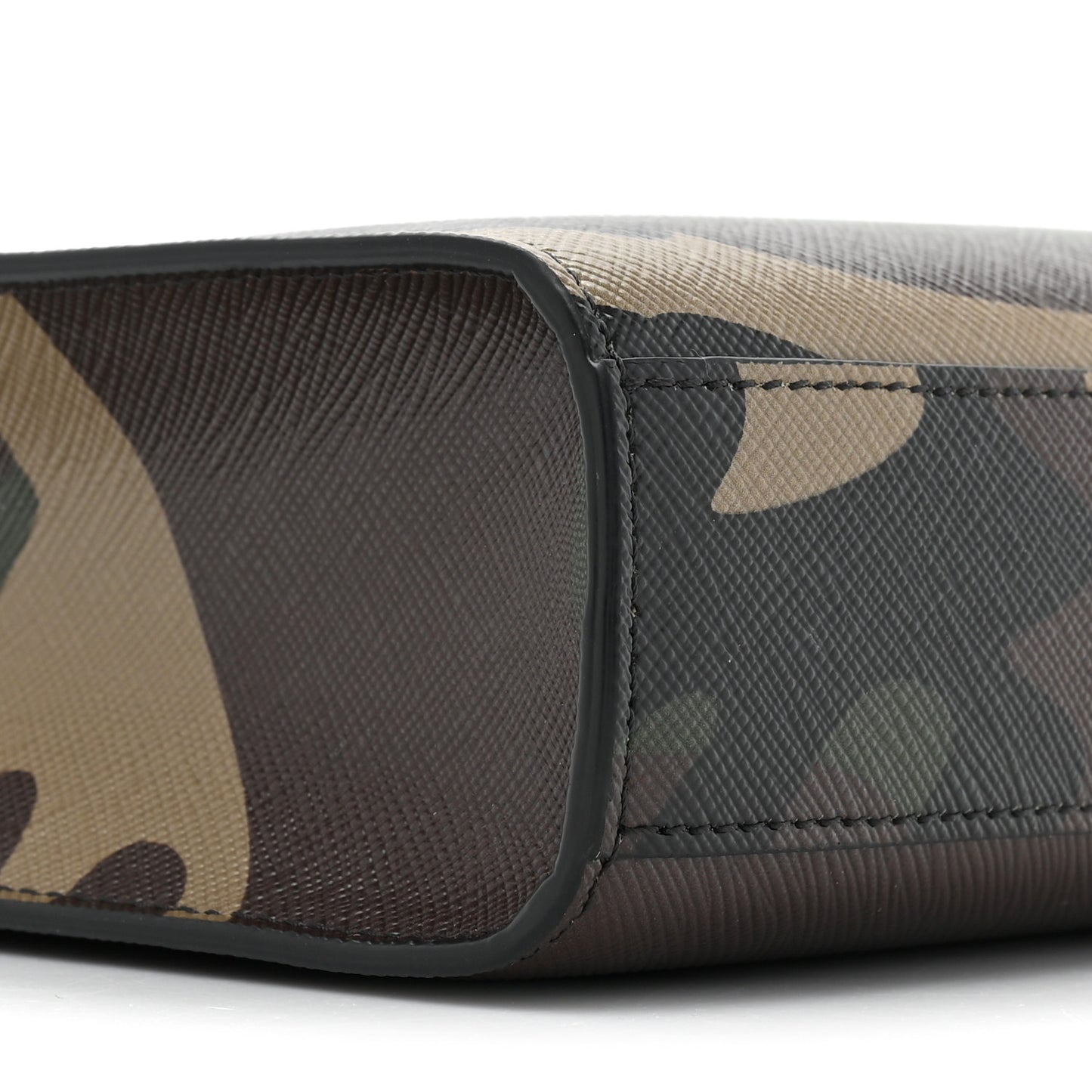 Canvas Calfskin Mini Vertical Cabas Khaki